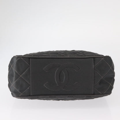 Chanel Vintage Shoulder Bag Satin, GRAY, SATIN, Shoulder bag