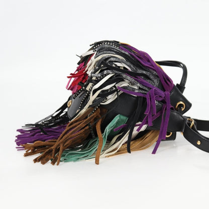Saint Laurent Fringe Emmanuelle Bucket Bag Multicolor Leather, MULTICOLOUR, LEATHER, Shoulder bag