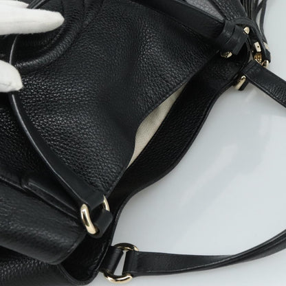 Gucci Soho Shoulder Bag Leather, BLACK, LEATHER, Handbag