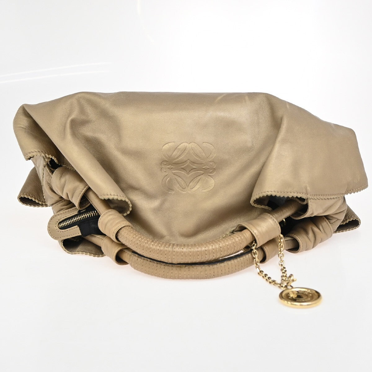 Loewe Anagram Logo Nappa Aire Hand Bag Leather, GOLD, LEATHER, Handbag