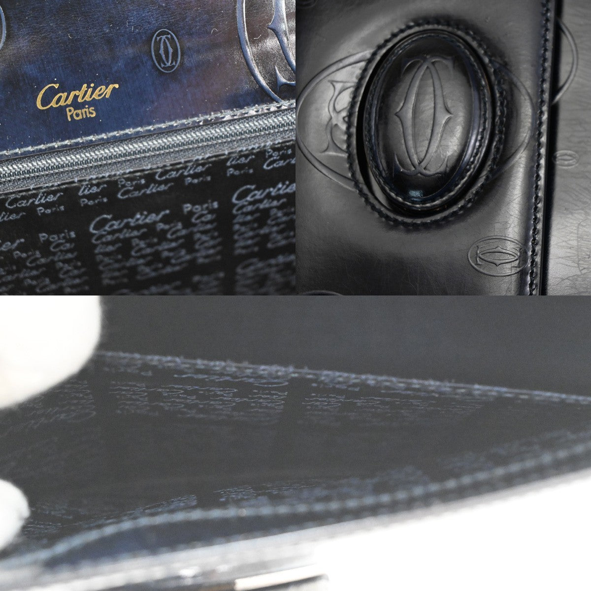 cartier Happy Birthday Handbag Patent Leather, NAVY, PATENT_LEATHER, Handbag
