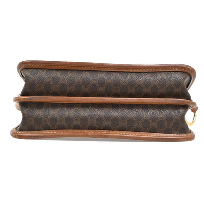 Celine Vintage Macadam Shoulder Bag Canvas and Leather, BROWN, CANVAS, Shoulder bag
