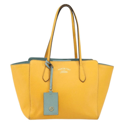 Gucci Swing Tote Leather, YELLOW, LEATHER, Tote bag