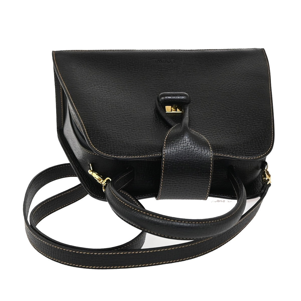 Loewe Turn Lock Leather, BLACK, LEATHER, Handbag
