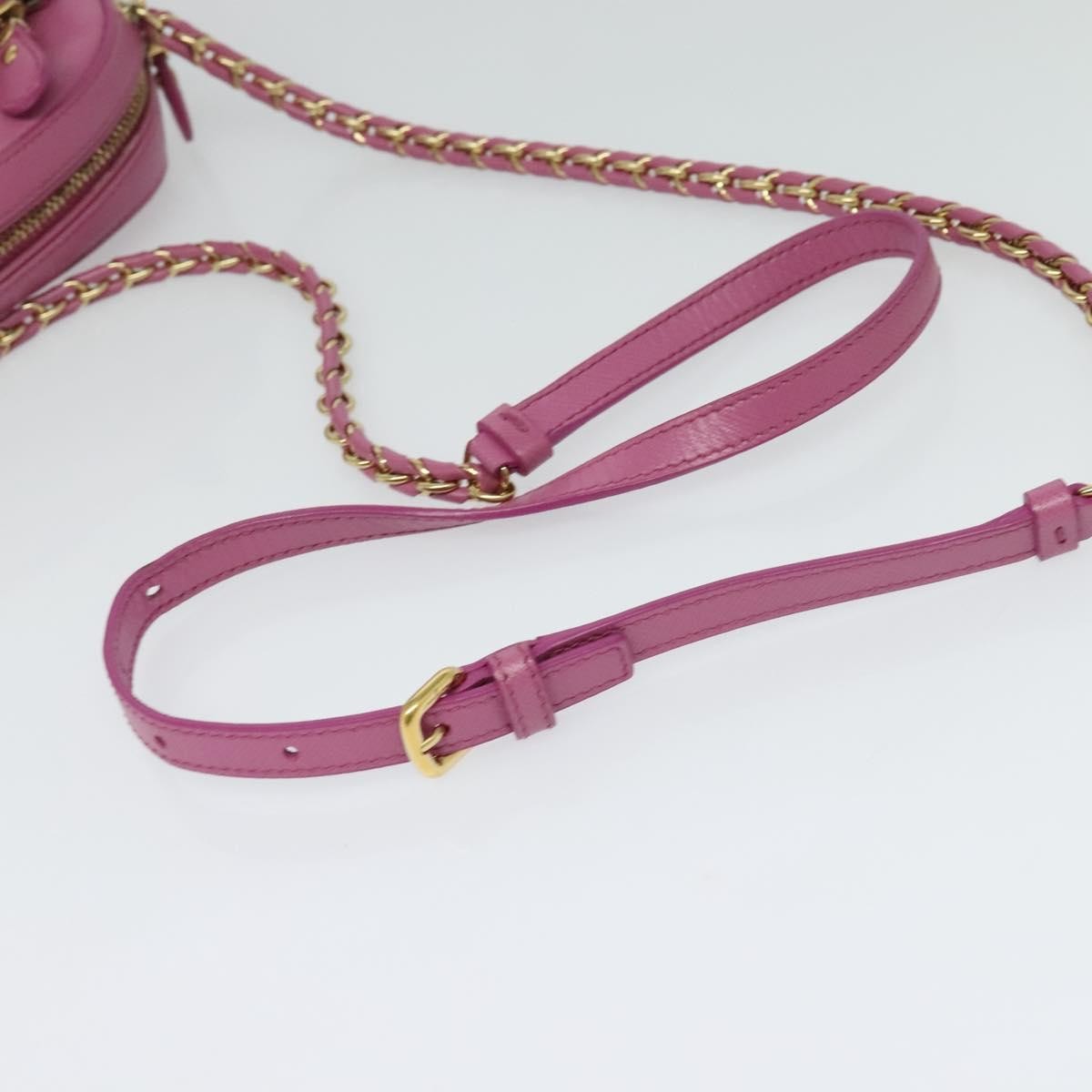 Salvatore Ferragamo Vara Chain Flap Shoulder Bag Leather, PINK, LEATHER, Shoulder bag