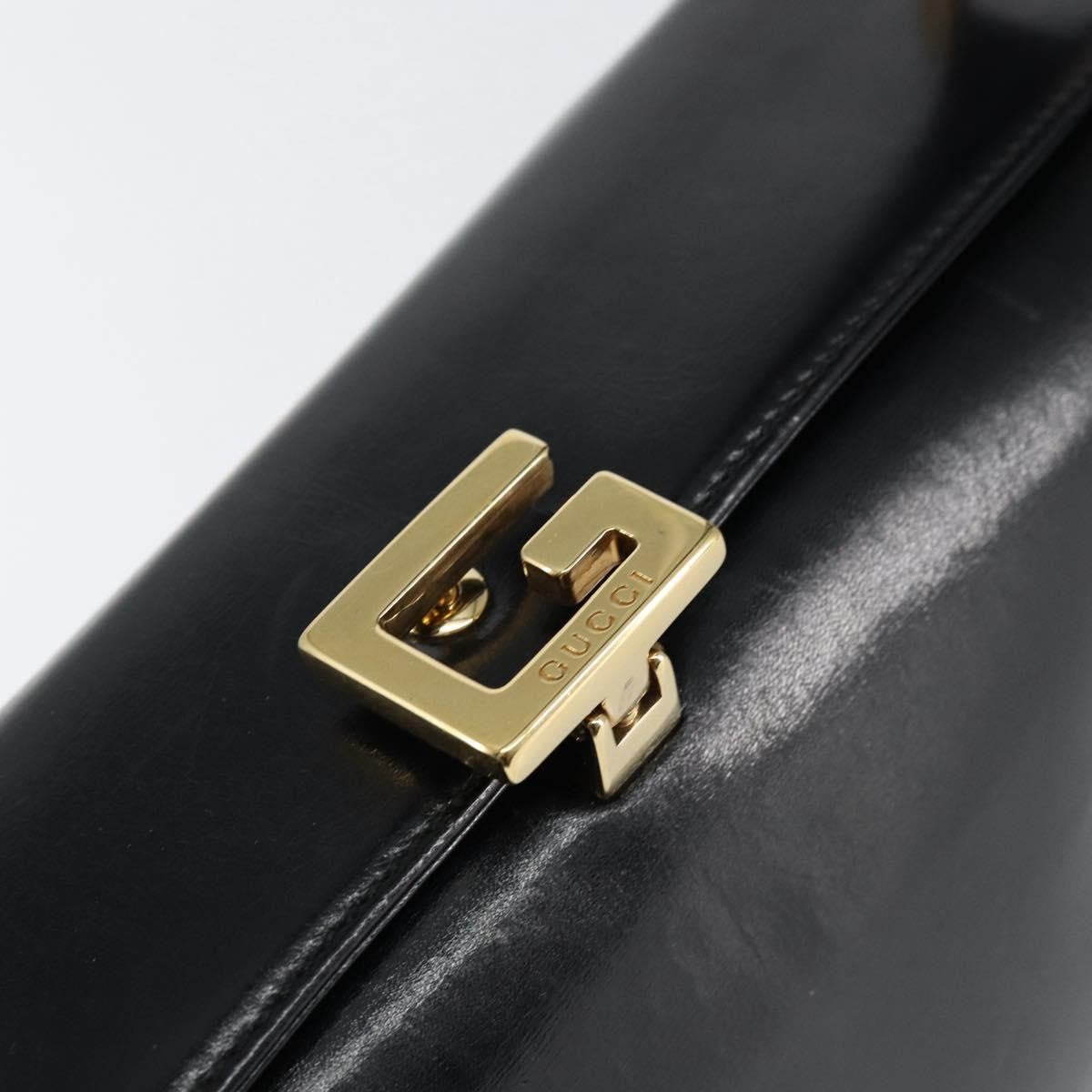 Gucci Vintage Handbag Leather, BLACK, LEATHER, Handbag