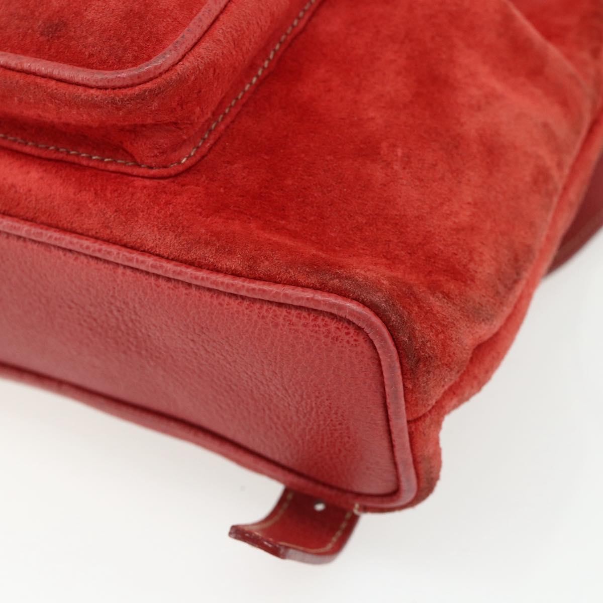Gucci Gucci bamboo backpack daim, Red, Suede, Backpack