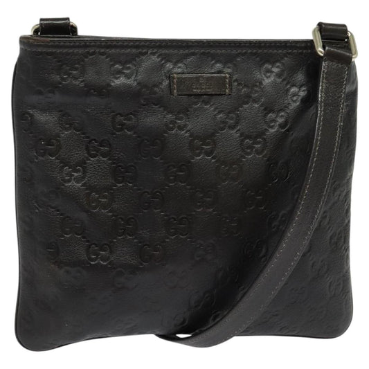 Gucci Zip Top Messenger Bag Guccissima Leather, BROWN, LEATHER, Shoulder bag