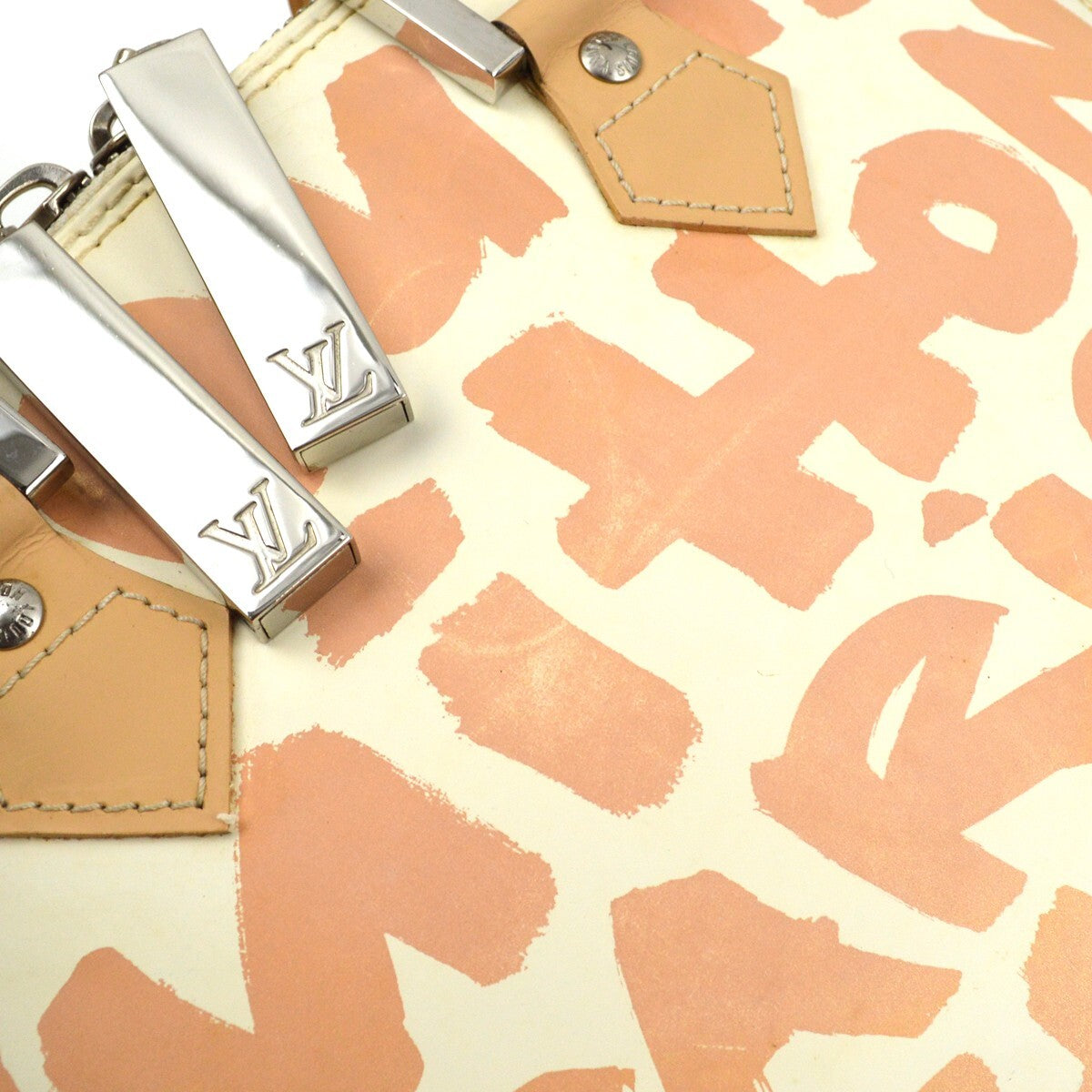 Louis Vuitton Alma Handbag Limited Edition Graffiti Leather, BEIGE, LEATHER, Handbag