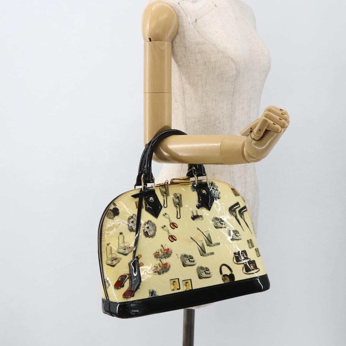 Louis Vuitton Alma Handbag Limited Edition Stickers Monogram Vernis, MULTICOLOUR, PATENT_LEATHER, Handbag
