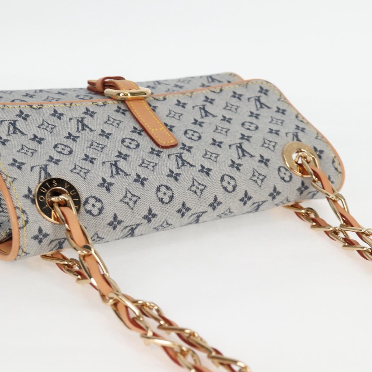 Louis Vuitton Camille Handbag Mini Lin, BLUE, CANVAS, Handbag
