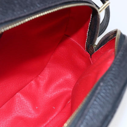 Celine Vintage Triomphe Shoulder Bag Leather, BLACK, LEATHER, Shoulder bag