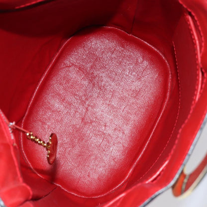 Celine Circle Logo Shoulder Bag Leather, RED, LEATHER, Shoulder bag