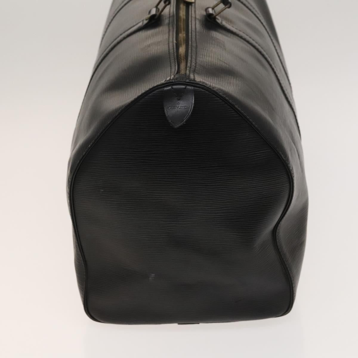 Louis Vuitton Keepall Bag Epi Leather, BLACK, LEATHER, Travel bag