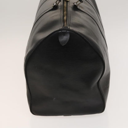 Louis Vuitton Keepall Bag Epi Leather, BLACK, LEATHER, Travel bag