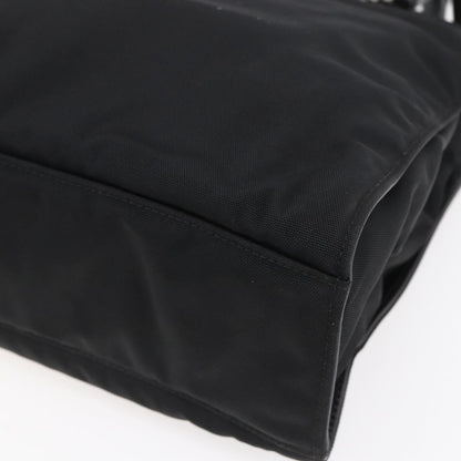 Gucci Vintage Bamboo Handle Tote Nylon, BLACK, NYLON, Handbag