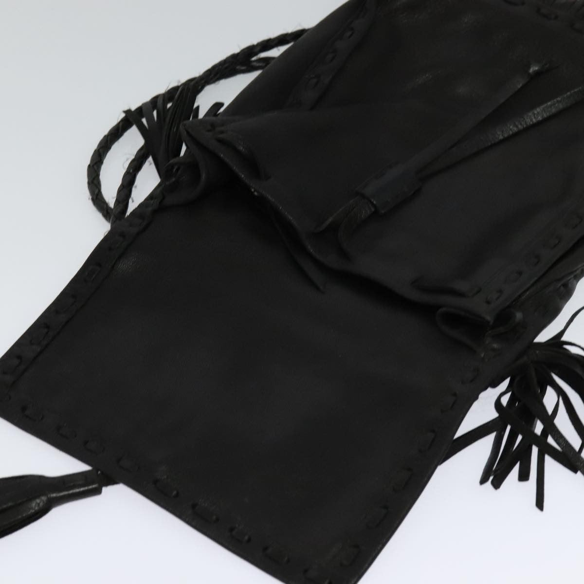 Prada Fringe Flap Crossbody Bag Leather, BLACK, LEATHER, Shoulder bag