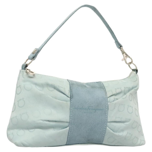 Salvatore Ferragamo Vintage Gancini Pochette Nylon, BLUE, NYLON, Clutche & pouche