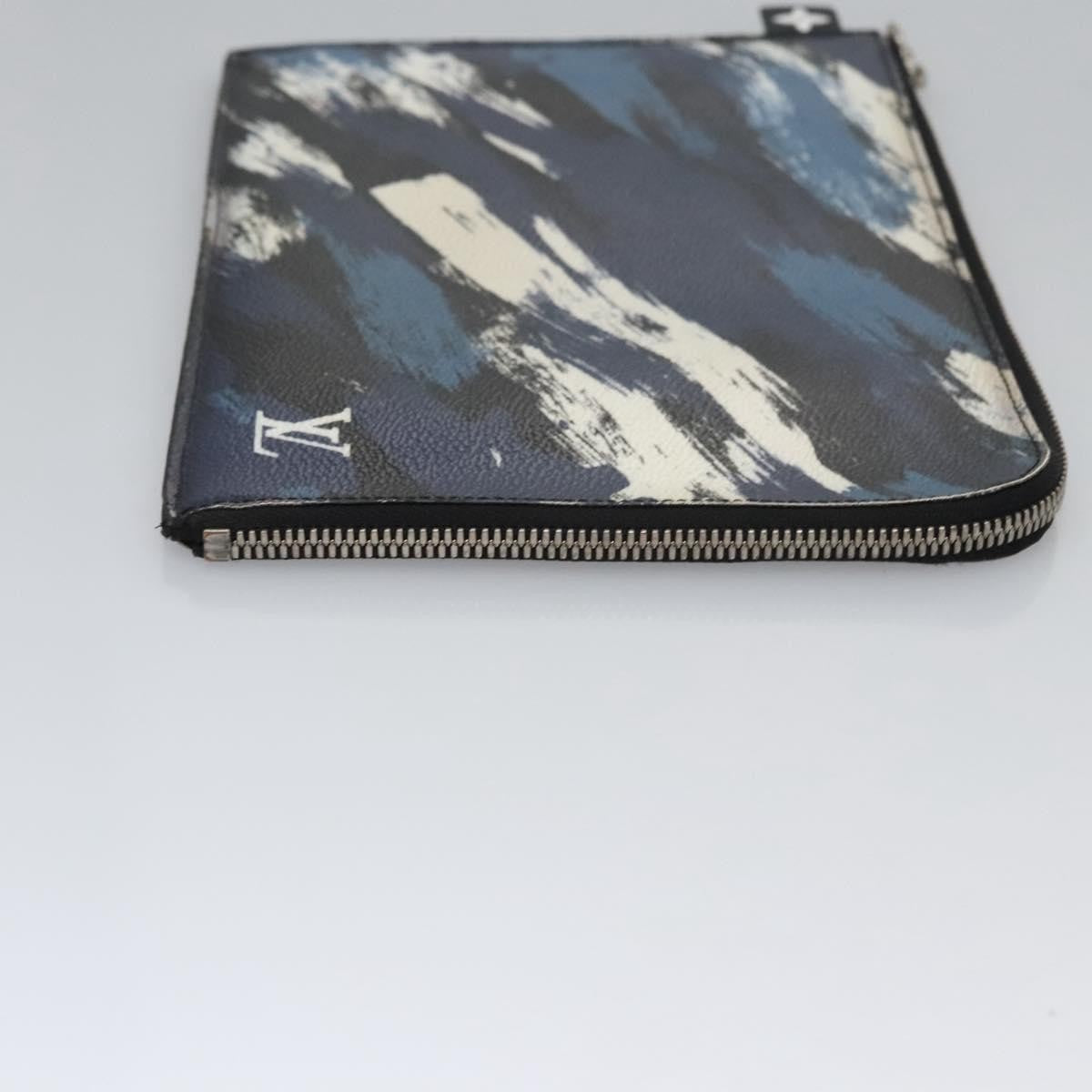Louis Vuitton Pochette Jour Limited Edition Camouflage Printed Coated Canvas, BLUE, LEATHER, Clutche & pouche