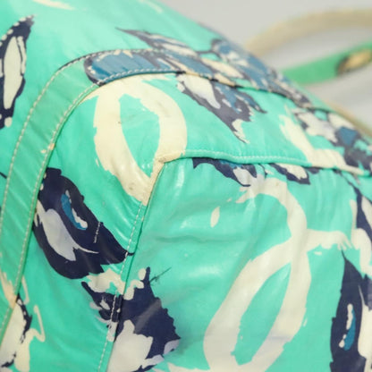 Chanel Vintage Floral Tote Nylon, GREEN, NYLON, Tote bag