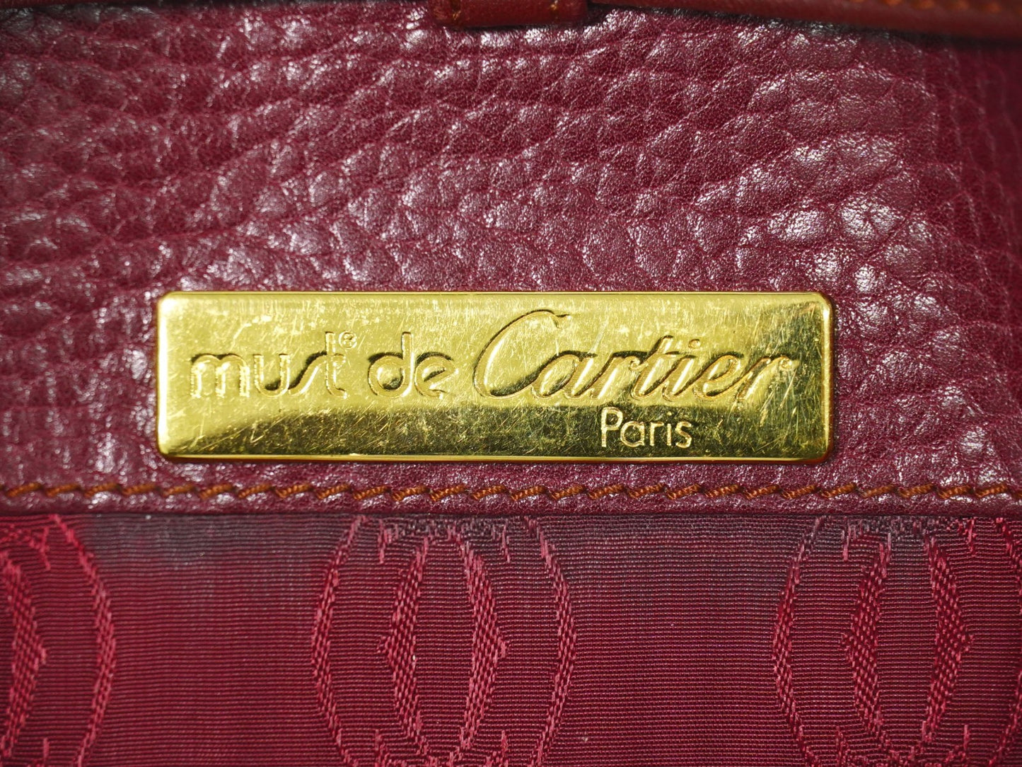 cartier Must de Cartier Shoulder Bag Leather, BURGUNDY, LEATHER, Shoulder bag