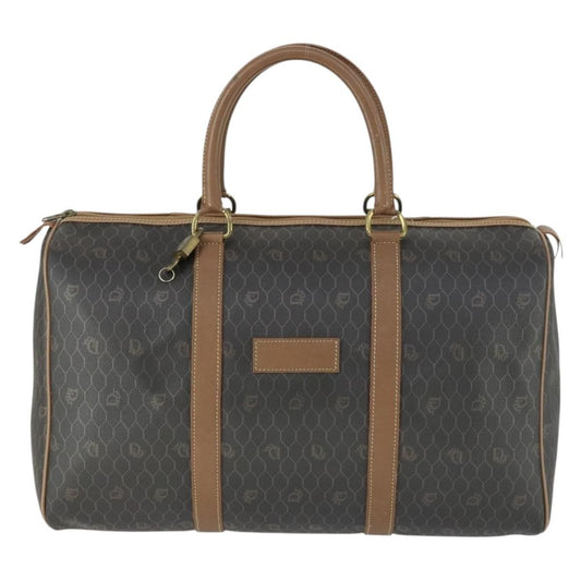 Christian Dior Vintage Honeycomb Boston bag Canvas and Leather, BLACK, CANVAS, Travel bag