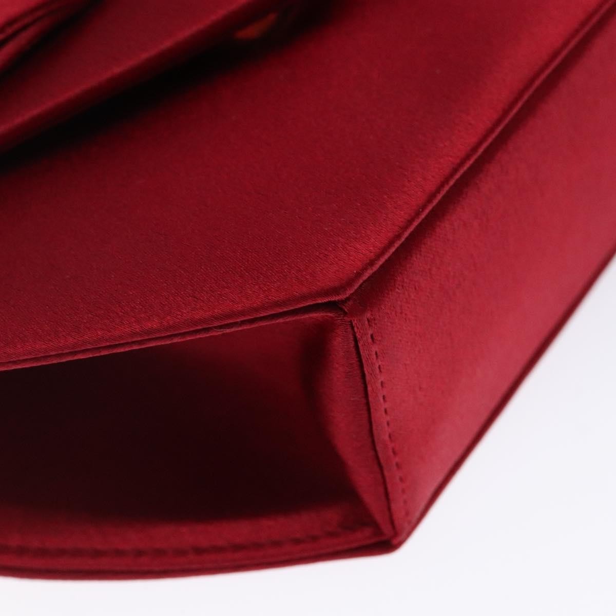 Saint Laurent Vintage Flap Crossbody Bag Silk, RED, SATIN, Clutche & pouche