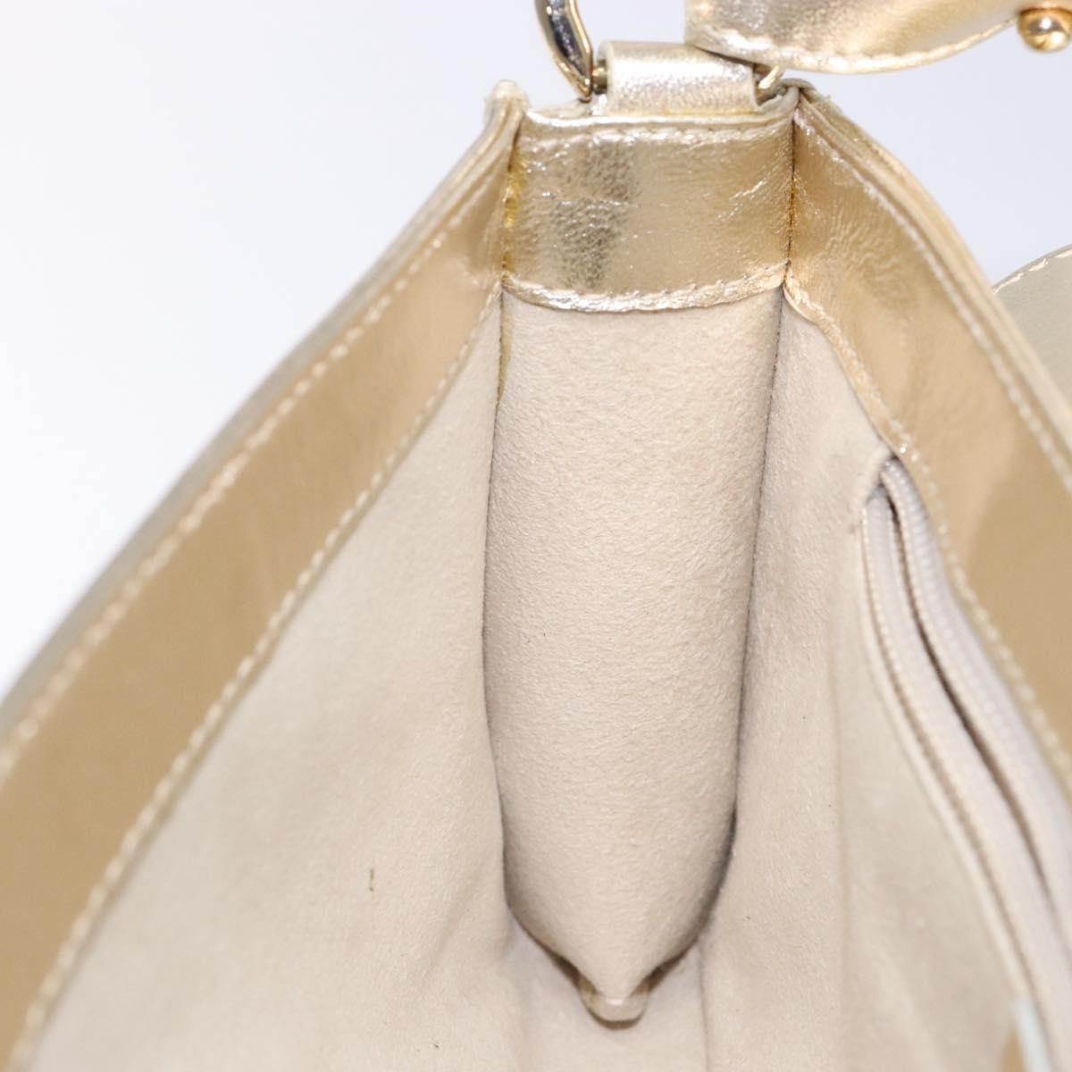 Salvatore Ferragamo Gancini Shoulder Bag Leather, GOLD, LEATHER, Shoulder bag