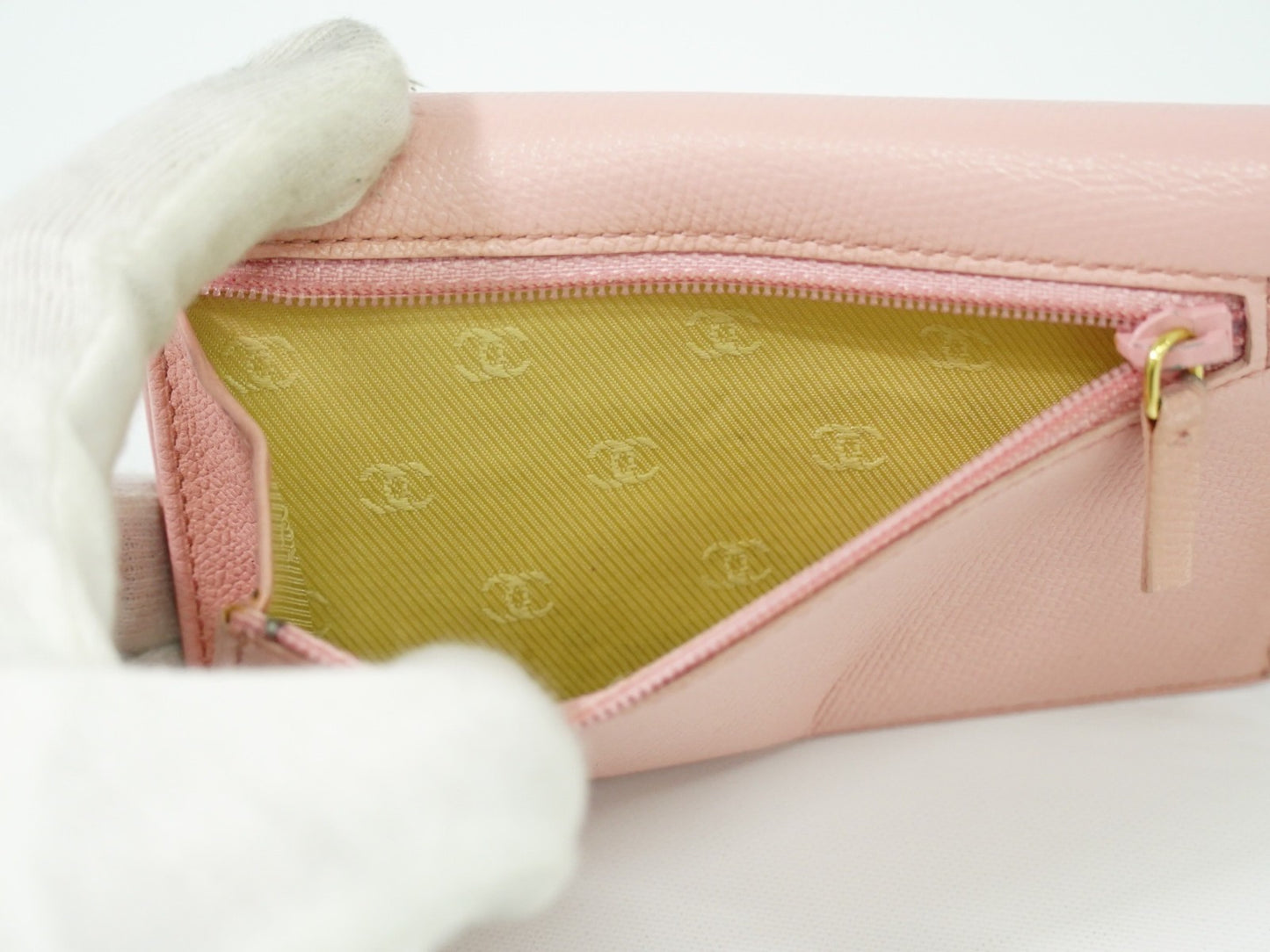 Chanel Coco bouton wallet Leather, PINK, LEATHER, Wallets