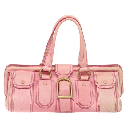 Celine Ella Satchel Leather, PINK, LEATHER, Handbag