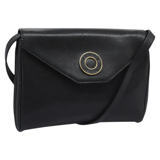 Celine Vintage Circle Logo Crossbody Bag Leather, BLACK, LEATHER, Crossbody bag