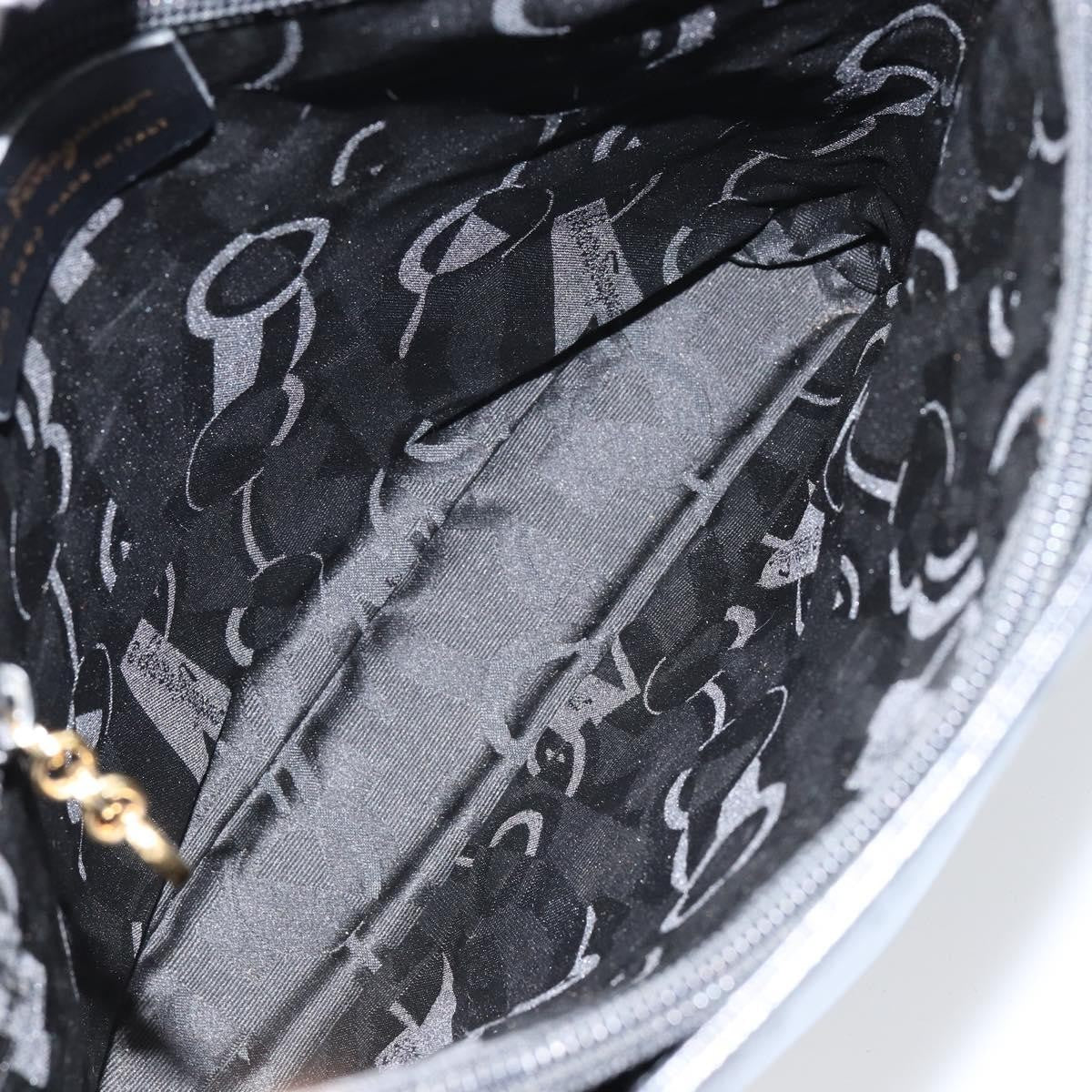 Salvatore Ferragamo Gancini handbag Leather, BLACK, LEATHER, Handbag