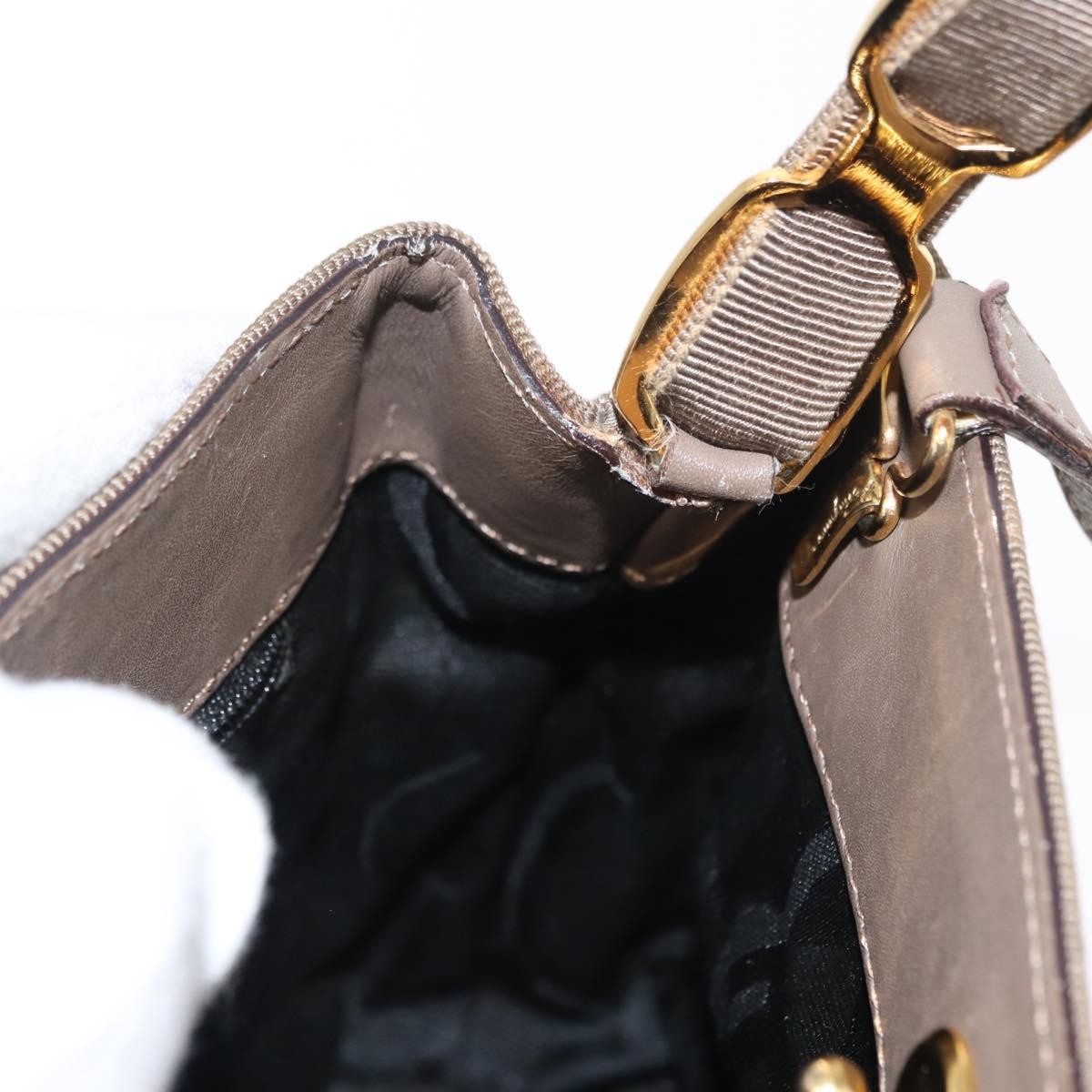 Salvatore Ferragamo Vala Handbag Canvas, BEIGE, CANVAS, Handbag