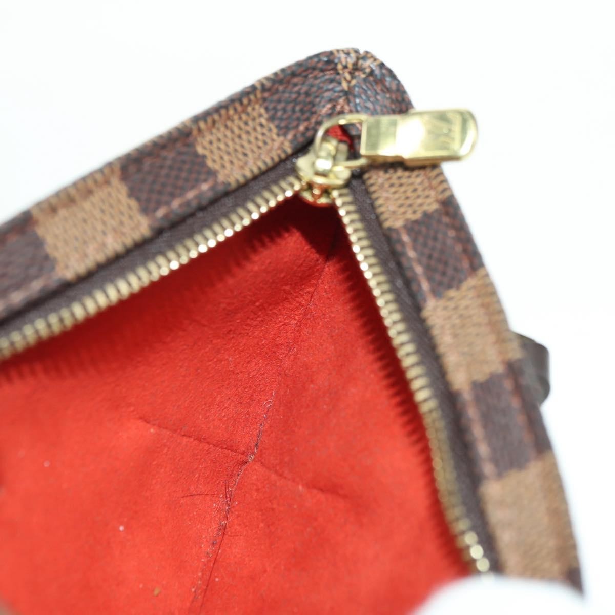 Louis Vuitton Manosque Pochette Damier, Brown, Canvas, Clutch