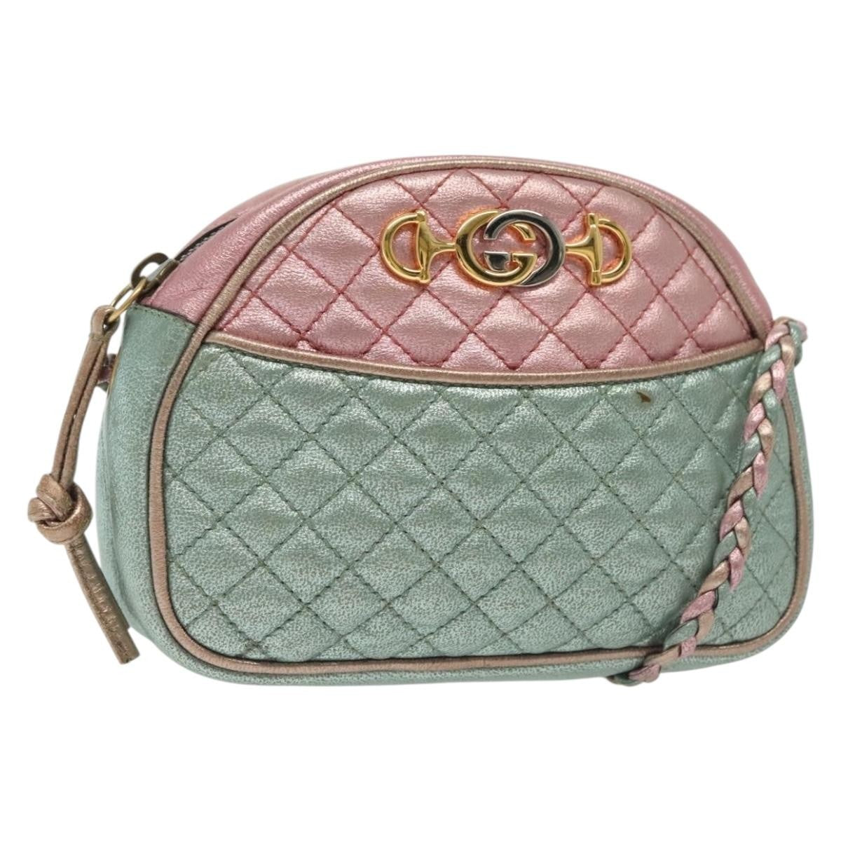 Gucci Trapuntata Camera Shoulder Bag Quilted Laminated Leather, MULTICOLOUR, LEATHER, Shoulder bag