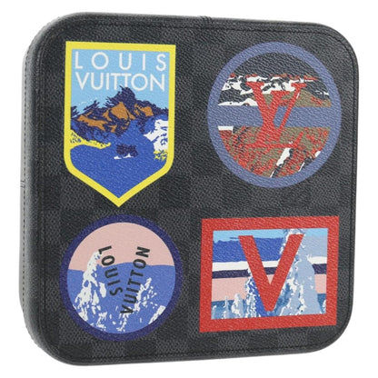 Louis Vuitton Box Camille Case Alps Patches Damier Graphite and Leather, GRAY, CANVAS, Tech accessory