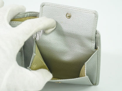 Chanel Coco bouton wallet Leather, SILVER, LEATHER, Wallets