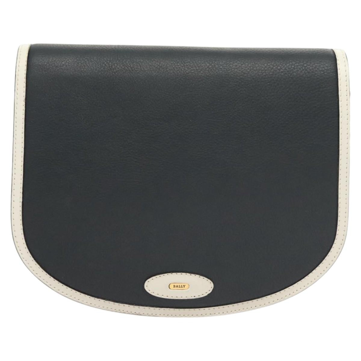 Bally Vintage Shoulder Bag Leather, Navy, Leather, Handbag