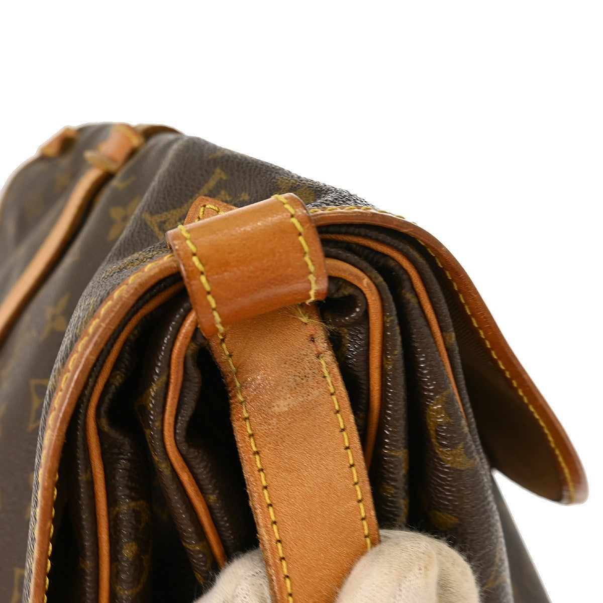 Louis Vuitton Saumur Handbag Monogram Canvas, BROWN, CANVAS, Shoulder bag