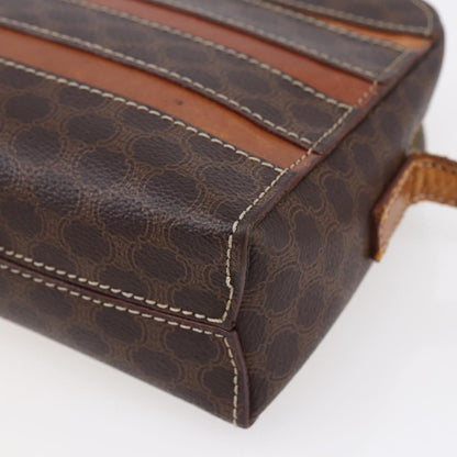 Celine Vintage Macadam Shoulder Bag Canvas and Leather, BROWN, CANVAS, Shoulder bag