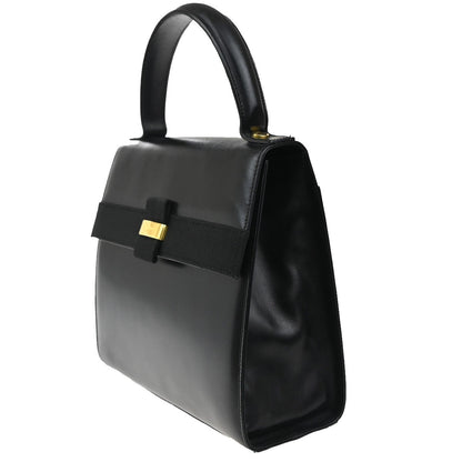 Salvatore Ferragamo Vala Handbag Leather, BLACK, LEATHER, Handbag