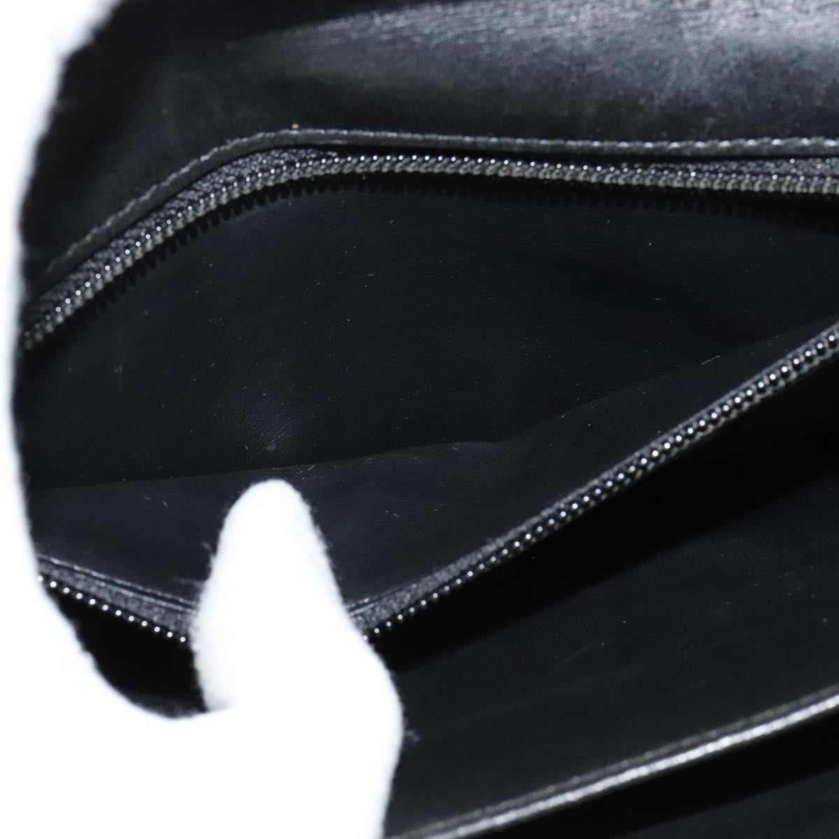 Salvatore Ferragamo Vintage Gancini Pochette Leather, BLACK, LEATHER, Clutche & pouche