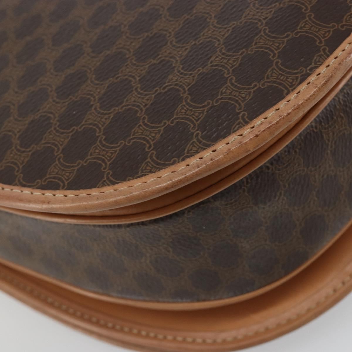 Celine Macadam Shoulder Bag PVC Leather, Brown, Canvas, Shoulder Bag