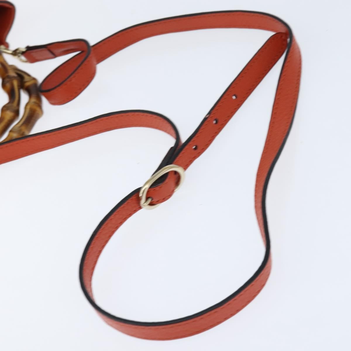 Gucci Bamboo Shopper Tote Leather, ORANGE, LEATHER, Handbag