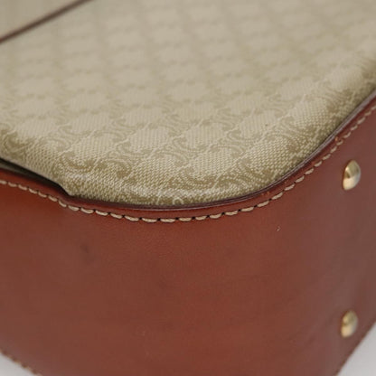 Celine Vintage Convertible Top Handle Bag Macadam Coated Canvas, BEIGE, CANVAS, Handbag