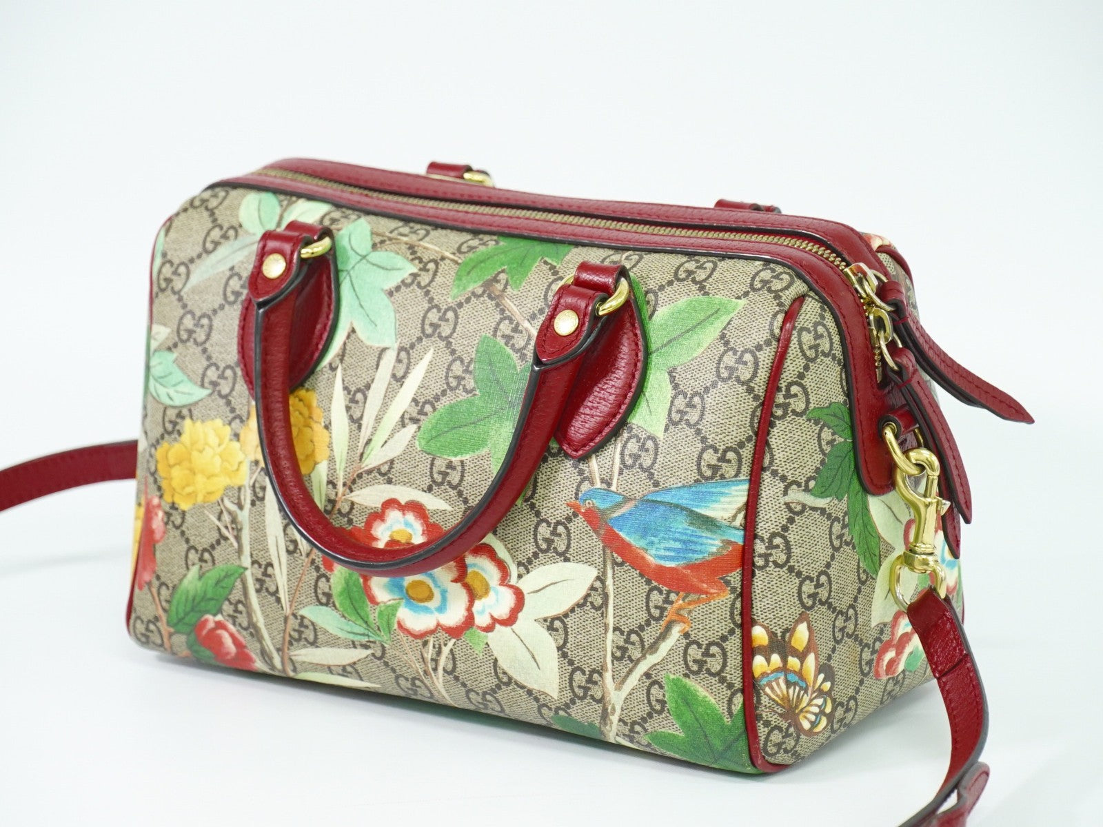 Gucci Convertible Boston Bag Tian Print GG Coated Canvas, MULTICOLOUR, CANVAS, Travel bag