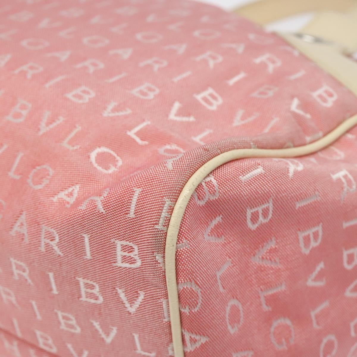 Bvlgari B.Zero1 Logomania Bag Canvas with Leather, PINK, CANVAS, Handbag