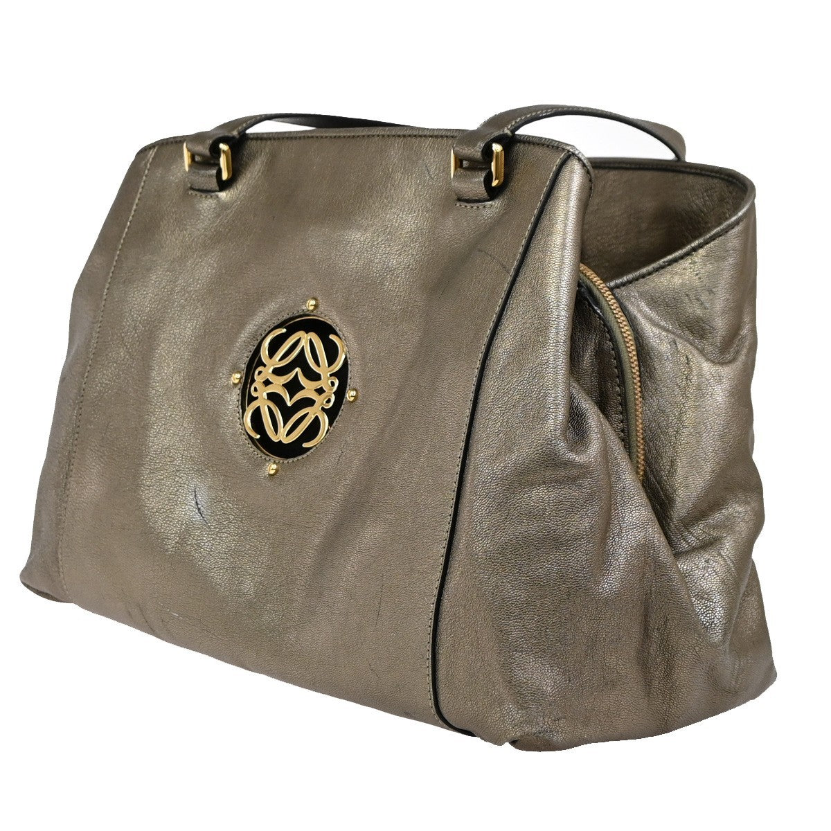 Loewe Anagram Tote Leather, GOLD, LEATHER, Tote bag