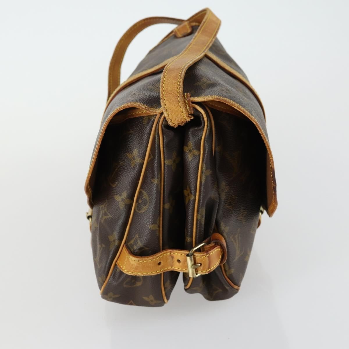 Louis Vuitton Saumur Handbag Monogram Canvas, BROWN, CANVAS, Handbag