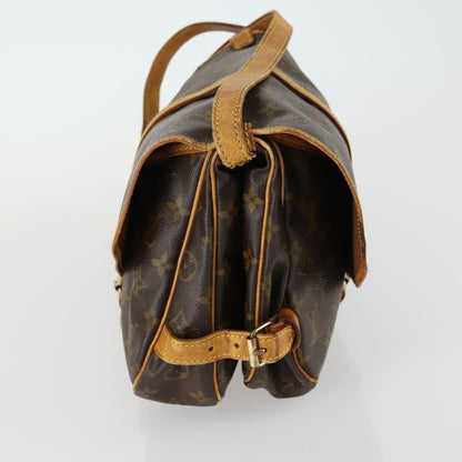 Louis Vuitton Saumur Handbag Monogram Canvas, BROWN, CANVAS, Handbag